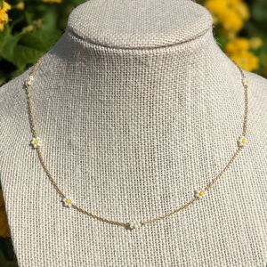 Madewell Seed Bead Daisy Necklace